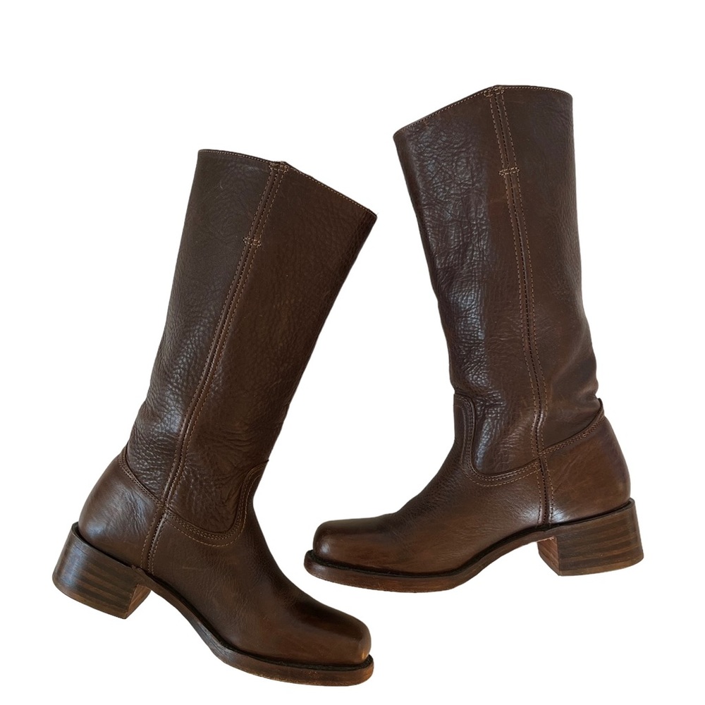Frye Dark Brown Leather Vintage Campus Boot Size 9 - Picture 11 of 12